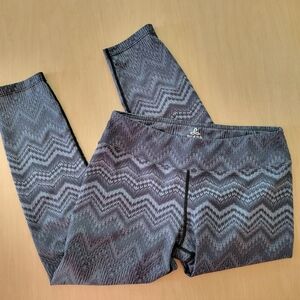 Prana Gray Zigzag Patterned Leggings Medium